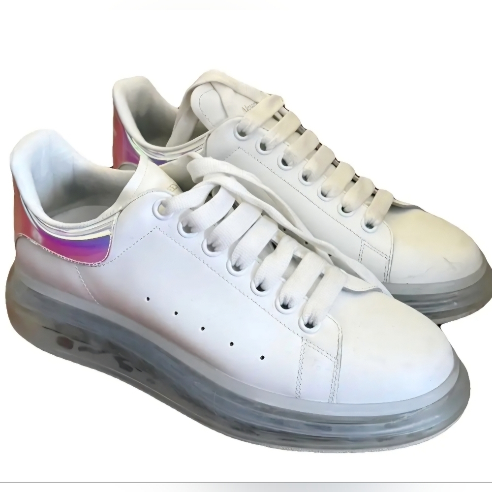 Alexander McQueen Clear Sole Holographic Chunky Sneakers US Men's Size 10 EU 43 - Picture 2 of 14